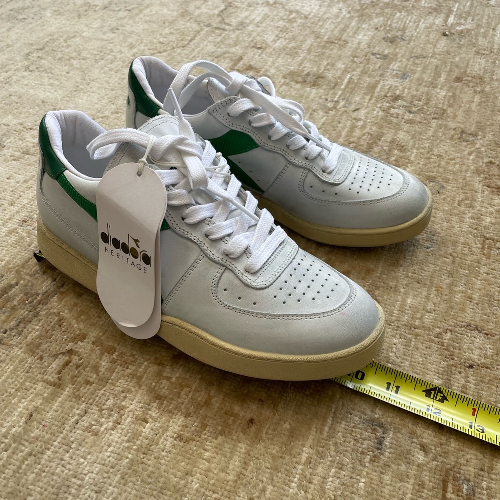NWOB Diadora Heritage “ MI Basket Lo Used” in White and Verdant Green, Size 7 - Picture 14 of 14